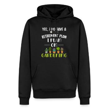 Retirement plan gardener funny gift gardening - Sweat à capuche Premium bio Homme - noir - Devant - Nico (187cm)