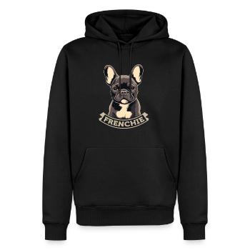 Französische Bulldogge - Männer Premium Bio Hoodie - Schwarz - Vorne - Nico (187cm)