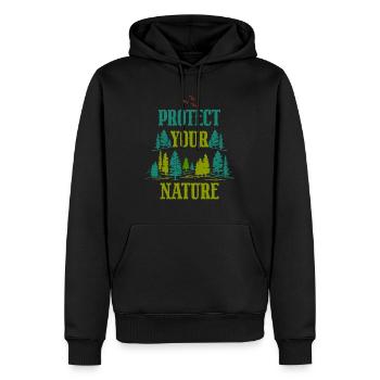 Protect Your Nature - Men’s Premium Organic Hoodie - black - Front - Nico (187cm)