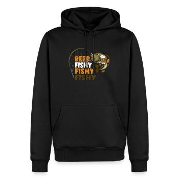 Bière pendant la pêche Jeu de mots Angel Beer FIshy - Sweat à capuche Premium bio Homme - noir - Devant - Nico (187cm)