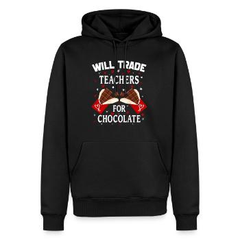 Will Trade Teachers For Chocolate Valentine Days - Sweat à capuche Premium bio Homme - noir - Devant - Nico (187cm)