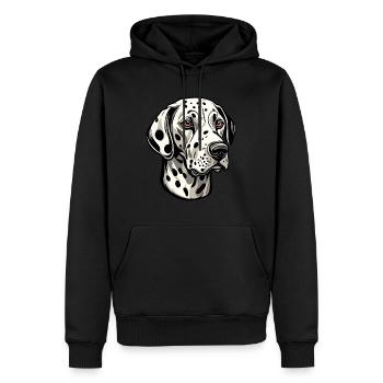 Dalmatien / Chien / Animal / Animal de compagnie / Aboiement - Sweat à capuche Premium bio Homme - noir - Devant - Nico (187cm)