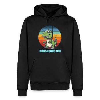 Leonsaurus Rex Geschenkidee für Leon - Männer Premium Bio Hoodie - Schwarz - Vorne - Nico (187cm)