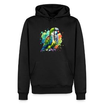 Cadeau Perruche moine - Sweat à capuche Premium bio Homme - noir - Devant - Nico (187cm)
