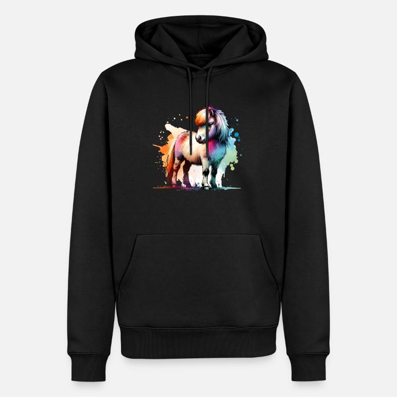 Isländer Geschenk Island Pferde - Männer Premium Bio Hoodie - Schwarz