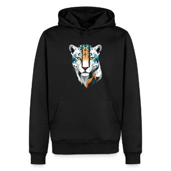 Leopard Vektor Kunst Lebendige Farben Illustration - Männer Premium Bio Hoodie - Schwarz - Vorne - Nico (187cm)