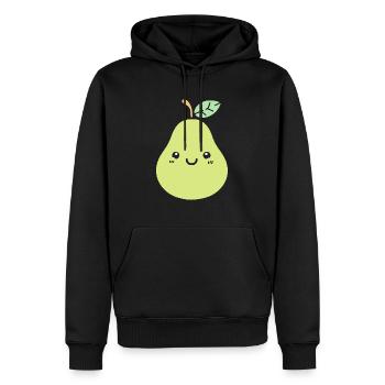 Birne - Männer Premium Bio Hoodie - Schwarz - Vorne - Nico (187cm)