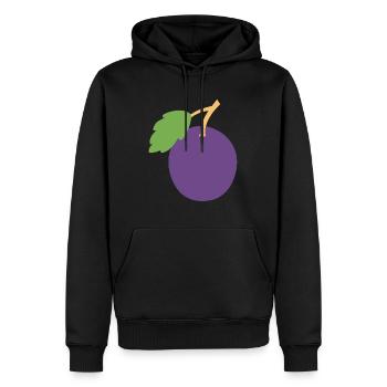 Pflaume - Männer Premium Bio Hoodie - Schwarz - Vorne - Nico (187cm)