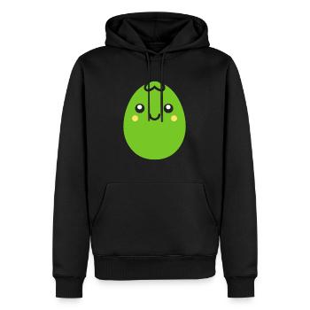 Erbse - Männer Premium Bio Hoodie - Schwarz - Vorne - Nico (187cm)