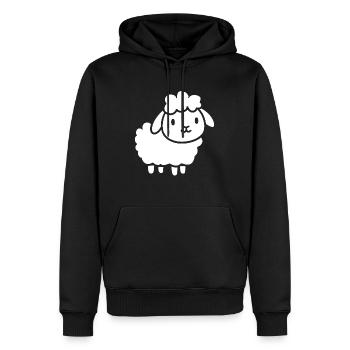 Agneau - Sweat à capuche Premium bio Homme - noir - Devant - Nico (187cm)