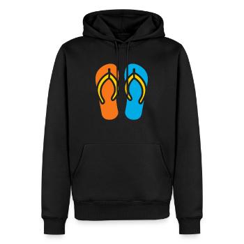 Flip-Flops - Männer Premium Bio Hoodie - Schwarz - Vorne - Nico (187cm)