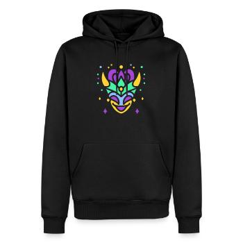 masque carnaval - Sweat à capuche Premium bio Homme - noir - Devant - Nico (187cm)