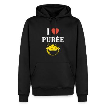 Purée - Sweat à capuche Premium bio Homme - noir - Devant - Nico (187cm)