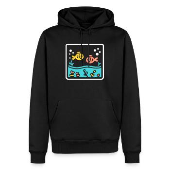 Aquarium - Männer Premium Bio Hoodie - Schwarz - Vorne - Nico (187cm)