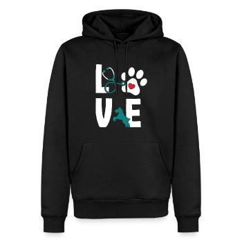 Love Tierarzt Tierärztin Veterinär - Männer Premium Bio Hoodie - Schwarz - Vorne - Nico (187cm)