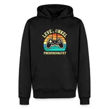 Onkel - Männer Premium Bio Hoodie - Schwarz - Vorne - Nico (187cm)