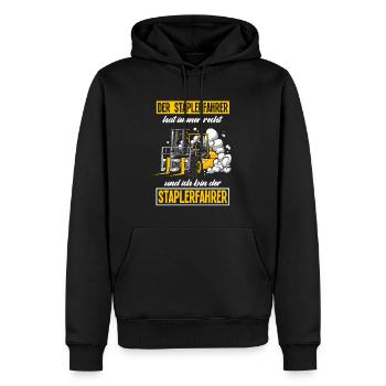 Staplerfahrer Spruch Gabelstapler Geschenk - Männer Premium Bio Hoodie - Schwarz - Vorne - Nico (187cm)