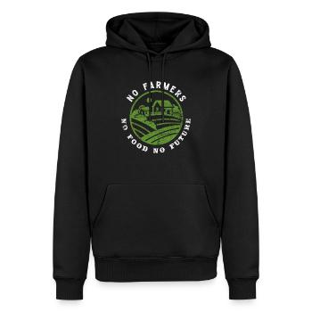 Farmer Farmer Food Future - Sweat à capuche Premium bio Homme - noir - Devant - Nico (187cm)