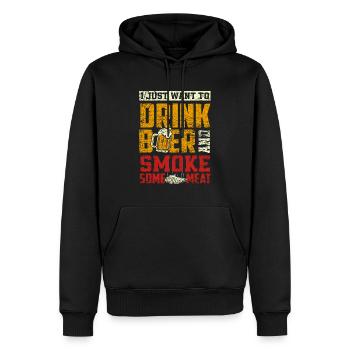 Grill Grill Bière - Sweat à capuche Premium bio Homme - noir - Devant - Nico (187cm)