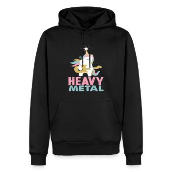 Einhorn Heavy Metal Musik - Männer Premium Bio Hoodie - Schwarz - Vorne - Nico (187cm)