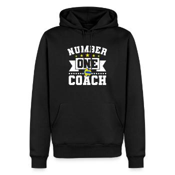 Nummer eins Trainer Volleyball - Männer Premium Bio Hoodie - Schwarz - Vorne - Nico (187cm)