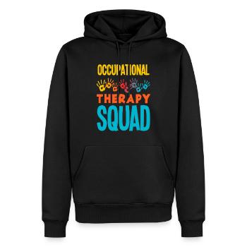 Ergothérapie disant Motivation - Sweat à capuche Premium bio Homme - noir - Devant - Nico (187cm)