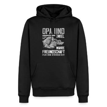 Opa und Enkel - Männer Premium Bio Hoodie - Schwarz - Vorne - Nico (187cm)