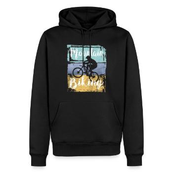 Mountainbiken Vintage Retro Mountainbike - Männer Premium Bio Hoodie - Schwarz - Vorne - Nico (187cm)