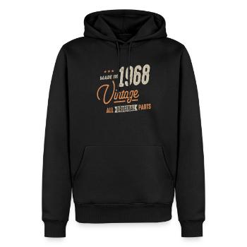 1968 Vintage Original Parts - 54ème anniversaire Retro - Sweat à capuche Premium bio Homme - noir - Devant - Nico (187cm)