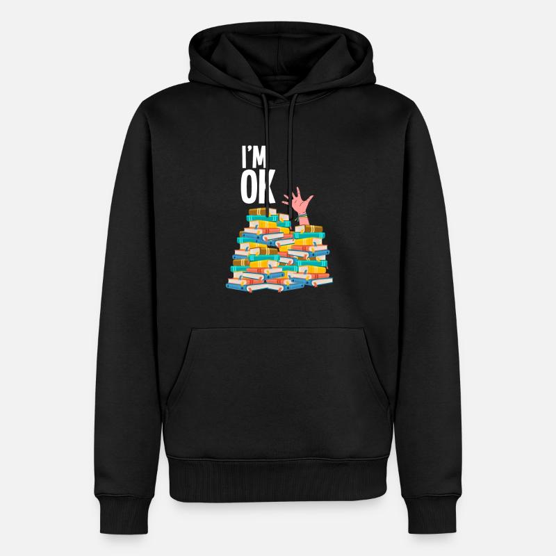Bücher - Männer Premium Bio Hoodie - Schwarz