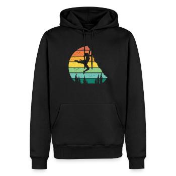 Bouldern Sportlerin - Männer Premium Bio Hoodie - Schwarz - Vorne - Nico (187cm)