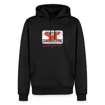 Educate Your Sons Strong Female Lead Quote - Männer Premium Bio Hoodie - Schwarz - Vorne - Nico (187cm)