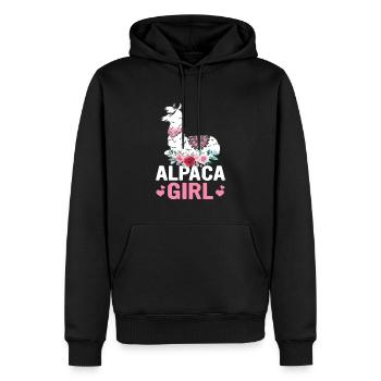 Alpaga Fille - Sweat à capuche Premium bio Homme - noir - Devant - Nico (187cm)