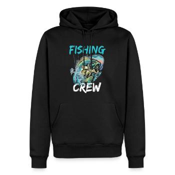 Équipage de pêche - Sweat à capuche Premium bio Homme - noir - Devant - Nico (187cm)