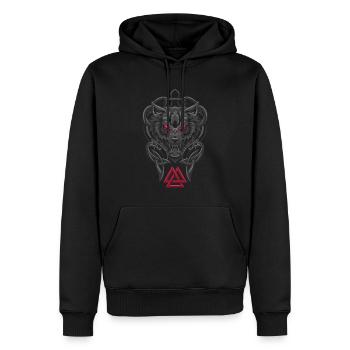 Fenrir Wolf - Viking Symbol - Valknut - Männer Premium Bio Hoodie - Schwarz - Vorne - Nico (187cm)