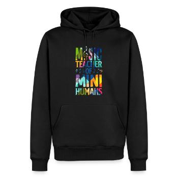 École de professeur de musique - Sweat à capuche Premium bio Homme - noir - Devant - Nico (187cm)