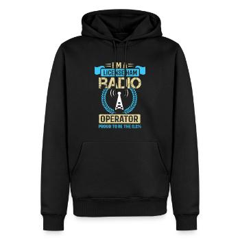 Propriétaire de la licence de radio amateur - Sweat à capuche Premium bio Homme - noir - Devant - Nico (187cm)