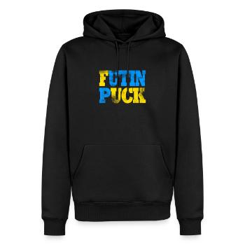 Ukraine - Sweat à capuche Premium bio Homme - noir - Devant - Nico (187cm)