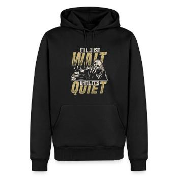 Ich warte einfach, bis es still ist, Lehrer. - Männer Premium Bio Hoodie - Schwarz - Vorne - Nico (187cm)