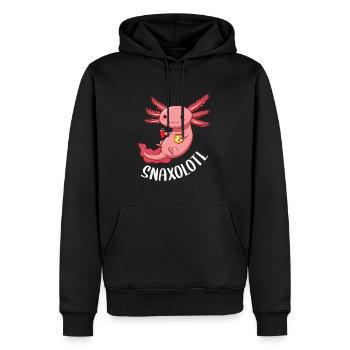 Snaxolotl Snacks Axolotl - Männer Premium Bio Hoodie - Schwarz - Vorne - Nico (187cm)