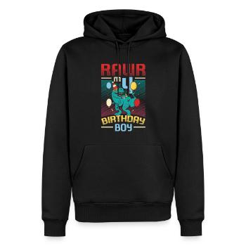 Geburtstag Trex Dinosaurier 4. Geburtstag Junge - Männer Premium Bio Hoodie - Schwarz - Vorne - Nico (187cm)
