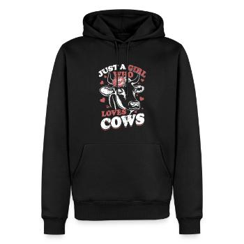 Kuh-Mädchen nur ein Mädchen, das Kühe liebt - Männer Premium Bio Hoodie - Schwarz - Vorne - Nico (187cm)