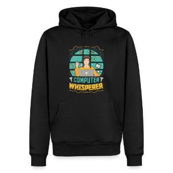 Computer Whisperer IT Support - Men’s Premium Organic Hoodie - black - Front - Nico (187cm)
