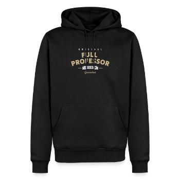 Professeur titulaire Drôle Titre d’emploi Profession - Sweat à capuche Premium bio Homme - noir - Devant - Nico (187cm)