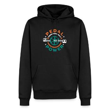 Pedal Power Anti Ebike Fahrrad Radfahren - Männer Premium Bio Hoodie - Schwarz - Vorne - Nico (187cm)