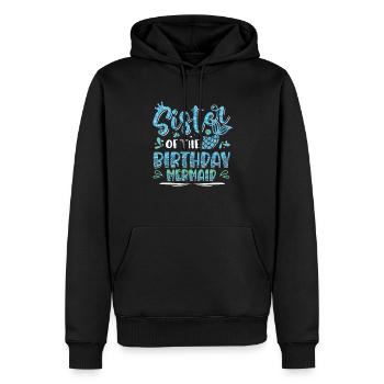 Sœur de la sirène d’anniversaire Sœur - Sweat à capuche Premium bio Homme - noir - Devant - Nico (187cm)