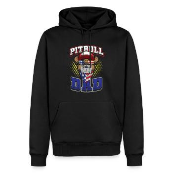 Amerikanischer Pitbull Dad 4. Juli - Männer Premium Bio Hoodie - Schwarz - Vorne - Nico (187cm)
