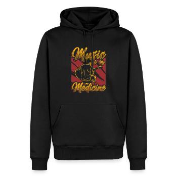 La musique est ma médecine Mélomanes - Sweat à capuche Premium bio Homme - noir - Devant - Nico (187cm)