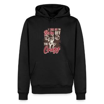 Ich trainiere, wie ein Verrückter - Männer Premium Bio Hoodie - Schwarz - Vorne - Nico (187cm)