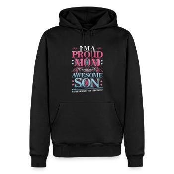 Fière mère d’un fils génial et effrayant - Sweat à capuche Premium bio Homme - noir - Devant - Nico (187cm)